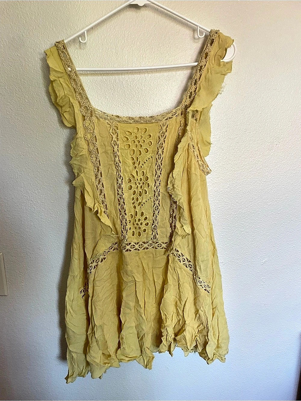 Free People FP One Florine Slip Yellow Mini Dress